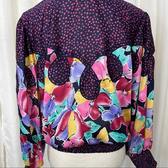Vintage 80’s pop over multi color grandma blouse - Picture 6 of 7